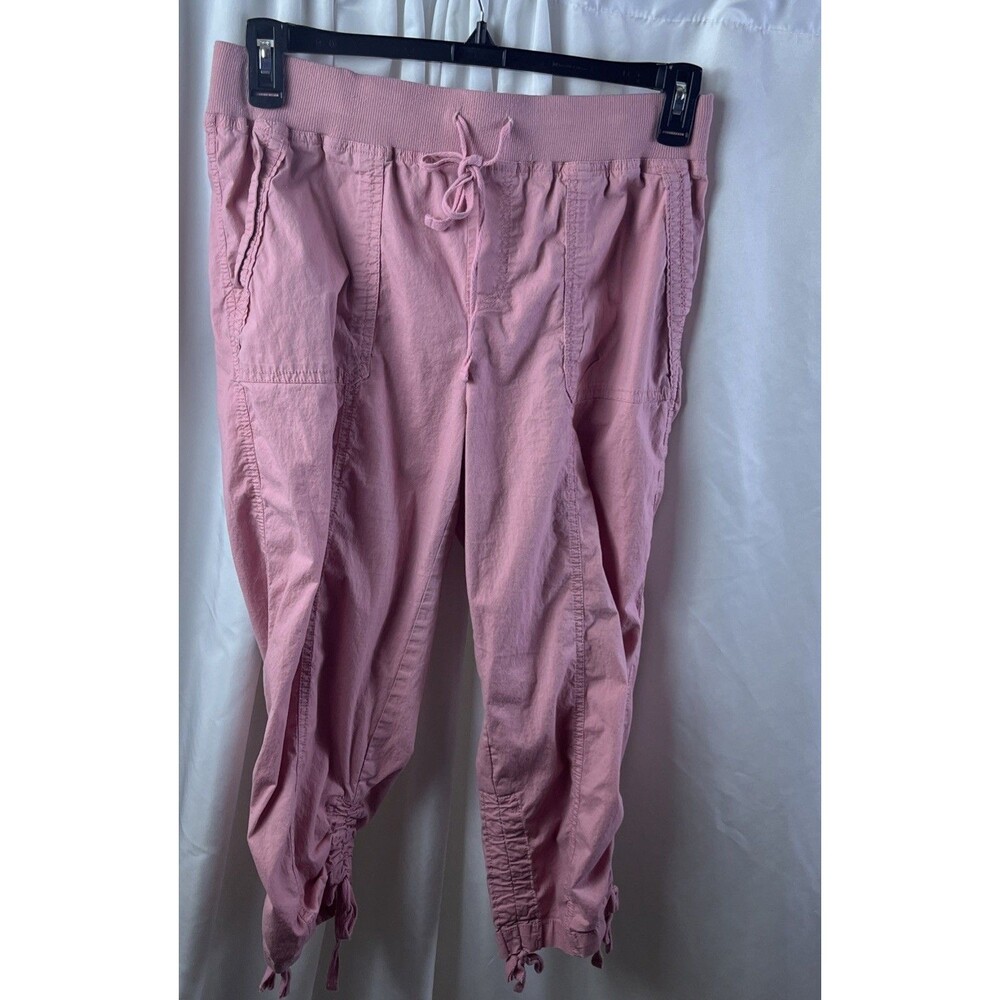 Palm Rio Women’s Pull on Cotton Capri Pants Pink Size M Casual Y2K Cozy